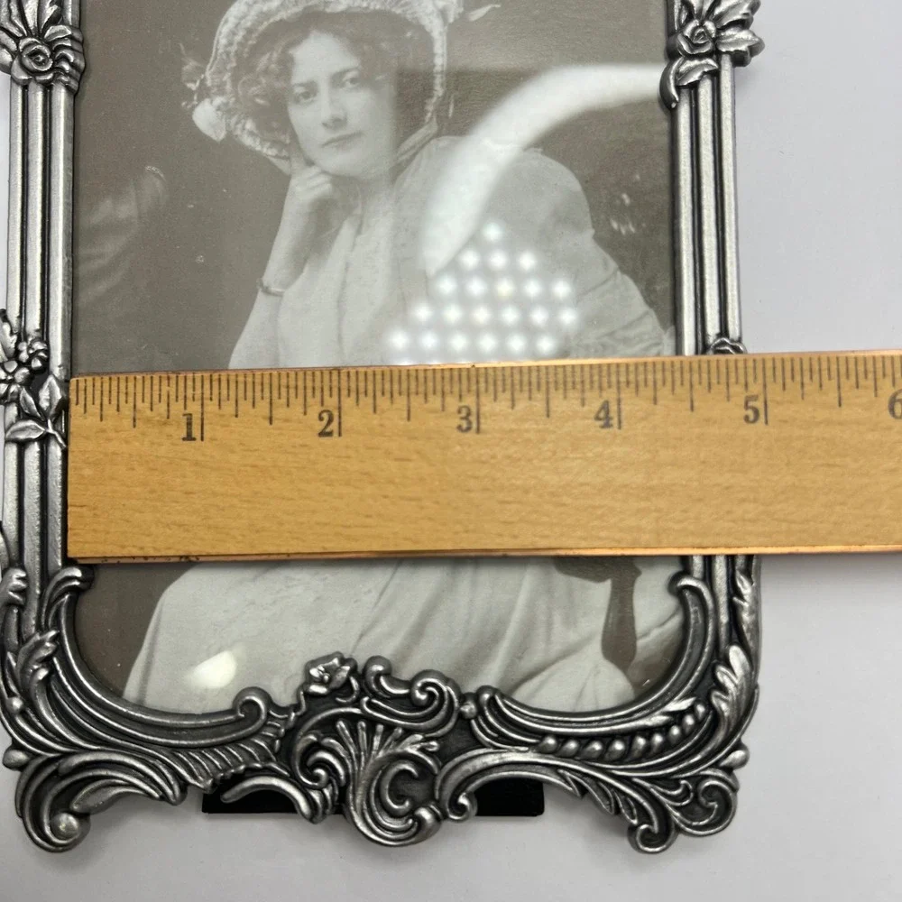 Vintage Pewter Tone Ornate Frame 5x7 Victorian Art Grandmillennial Rococo Gothic